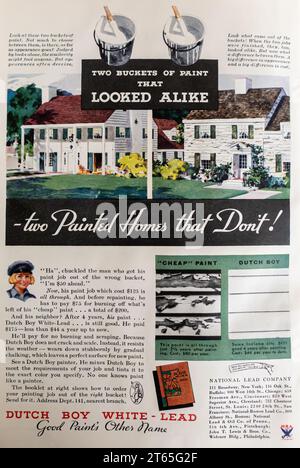 1934 Dutch boy white-lead Paint ad. Foto Stock