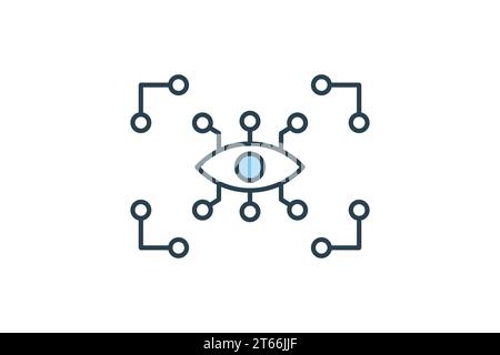 icona della realtà aumentata. icona relativa al dispositivo, all'intelligenza artificiale. stile icona linea. semplice progettazione vettoriale modificabile Illustrazione Vettoriale