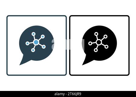 icona bolle chat. icona relativa al dispositivo, all'intelligenza artificiale. stile icona a tinta unita. semplice progettazione vettoriale modificabile Illustrazione Vettoriale