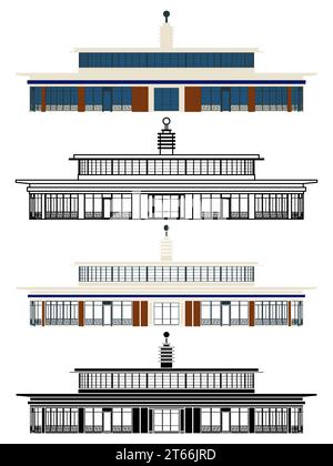 Southgate Station a Londra, Regno Unito Illustrazione Vettoriale