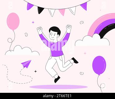 Concetto vettoriale per il giorno dei bambini Illustrazione Vettoriale