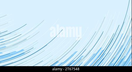 Linee minimali blu-bianche astratte sfondo tecnologico futuristico. Progettazione grafica digitale vettoriale Illustrazione Vettoriale