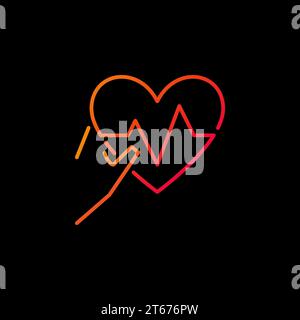 Icona colorata vettoriale o simbolo a forma di linea sottile su sfondo scuro Illustrazione Vettoriale