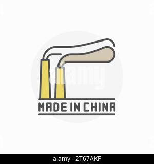 Icona colorata Made in China - segno di concetto o elemento logo per i prodotti creati in Cina Illustrazione Vettoriale