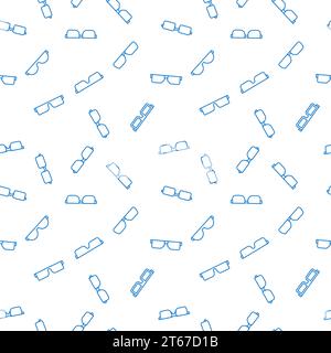 Motivo senza cuciture con occhiali blu - sfondo vettoriale Illustrazione Vettoriale