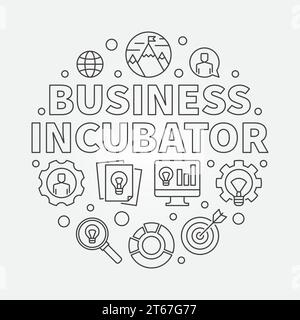 Illustrazione del concetto vettoriale rotondo Business Incubator in stile sottile Illustrazione Vettoriale