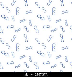 Occhiali con linea blu vettoriale motivo vettoriale o sfondo senza cuciture Illustrazione Vettoriale
