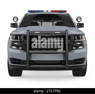 Auto della Polizia isolato Foto Stock