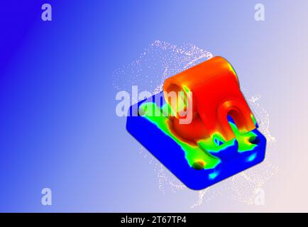 analisi fem. Il metodo degli elementi finiti (FEM) è un metodo per la risoluzione numerica delle equazioni differenziali derivanti dal modello ingegneristico e matematico Foto Stock