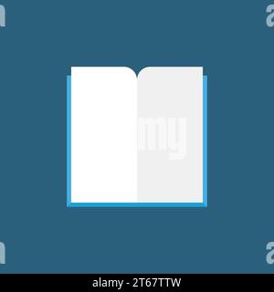 Aprire l'icona piatta del libro. Simbolo del concetto di istruzione Vector Modern o elemento di design Illustrazione Vettoriale