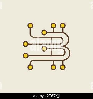 Icona o elemento logo moderno creativo vettoriale della tecnologia Blockchain Illustrazione Vettoriale