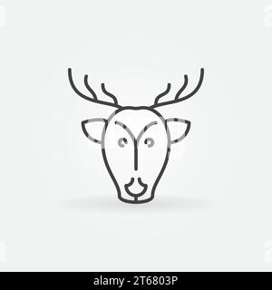 Simbolo o icona vettoriale della linea della renna di Natale Illustrazione Vettoriale