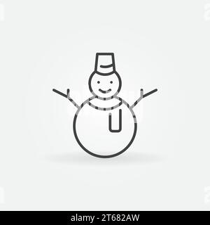 Icona del concetto vettoriale della linea Snowman o elemento di progettazione Illustrazione Vettoriale