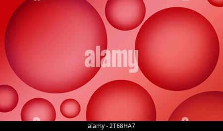 Illustrazione di sfere 3D di varie dimensioni di colore rosso sfumato Foto Stock