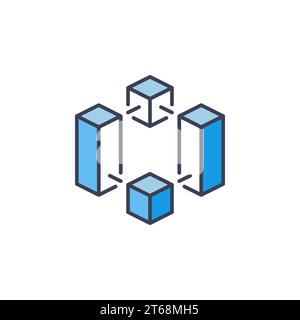 Icona del vettore di criptovaluta e blockchain o elemento di design su sfondo bianco Illustrazione Vettoriale