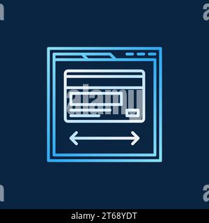 Pagina Web con icona colorata della carta di credito o firma su sfondo scuro Illustrazione Vettoriale