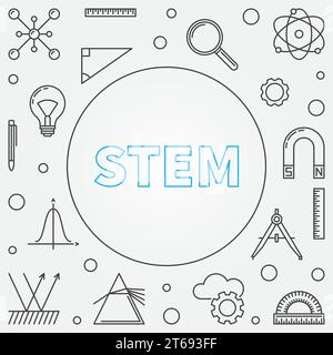 Telaio DELLO STELO vettoriale. Illustrazione del concetto scientifico o sfondo in stile contorno Illustrazione Vettoriale