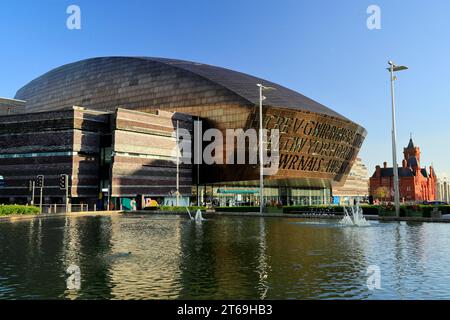 Wales Millennium Centre Cardiff Bay, Cardiff, Galles, UK. Foto Stock