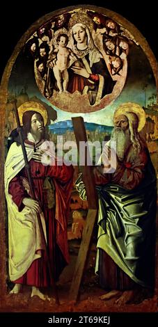 Vergine e Santi - Vergine e Santi, 1500 Museo di Capodimonte, Napoli, Italia Pietro Befulco (attivo Napoli 1471-1503). Foto Stock