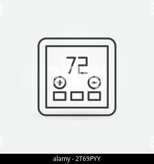 Icona o segno del concetto del vettore del termostato ambiente digitale Illustrazione Vettoriale