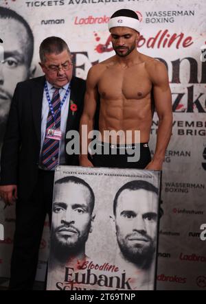 Brighton, Regno Unito. 9 novembre 2023. Harlem Eubank e Timo Schwarzkopf pesano al Grand Hotel di Brighton. Crediti: James Boardman/Alamy Live News Foto Stock