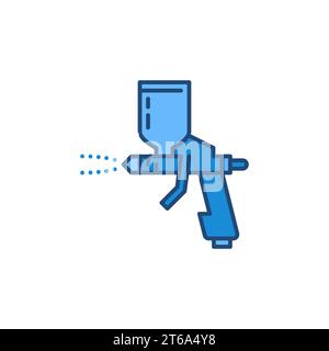 Icona moderna colorata o elemento logo del concetto vettoriale della pistola di verniciatura a spruzzo Illustrazione Vettoriale