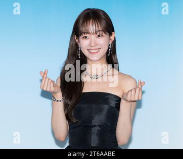 Seoul, Corea del Sud. 9 novembre 2023. Lee Yoo-mi, partecipa a una photocall per il marchio francese di gioielli e orologi Fred Maison Exhibition Gala Dinner Party a Seoul, Corea del Sud, il 9 novembre 2023. (Foto di: Lee Young-ho/Sipa USA) credito: SIPA USA/Alamy Live News Foto Stock