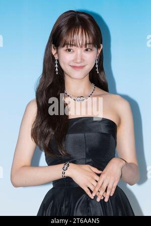 Seoul, Corea del Sud. 9 novembre 2023. Lee Yoo-mi, partecipa a una photocall per il marchio francese di gioielli e orologi Fred Maison Exhibition Gala Dinner Party a Seoul, Corea del Sud, il 9 novembre 2023. (Foto di: Lee Young-ho/Sipa USA) credito: SIPA USA/Alamy Live News Foto Stock