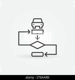 Simbolo o icona del concetto di vettore dell'algoritmo dell'autopilota Illustrazione Vettoriale
