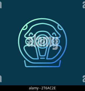 Gaming Racing Wheel Vector Concept icona colorata o logo su sfondo scuro Illustrazione Vettoriale