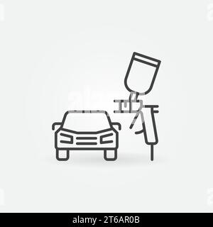 Icona del concetto vettoriale di lavoro di verniciatura per auto o firma con stile contorno Illustrazione Vettoriale