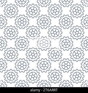Ruota dentata Vector Seamless o configura minima del concetto di ingranaggio Illustrazione Vettoriale
