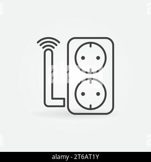 Icona o simbolo del concetto Vector Smart Socket in stile linea sottile Illustrazione Vettoriale