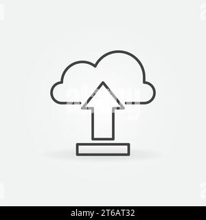 Icona profilo caricamento cloud. Fumetto vettoriale con freccia segno concetto in stile contorno Illustrazione Vettoriale