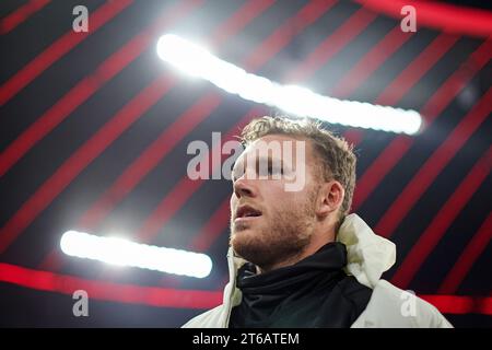 Daniel Peretz del Bayern Muenchen MONACO DI BAVIERA, GERMANIA - 08 NOVEMBRE: Incontro di UEFA Champions League tra FC Bayern MŸnchen e Galatasaray A.S., all'Allianz Arena l'8 novembre 2023 a Monaco di Baviera, Germania. FC Bayern Monaco - Galatasaray Istanbul © diebilderwelt / Alamy Stock Foto Stock