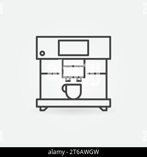 Icona o simbolo del contorno del concetto di macchina da caffè Illustrazione Vettoriale