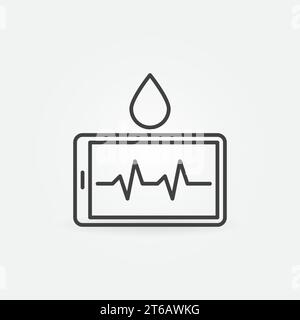 Smartphone con icona o logo vettoriale lineare Water Drop Illustrazione Vettoriale