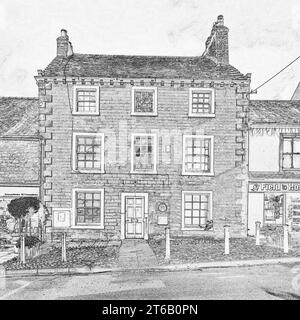 North Craven Building Preservation Trust sta progettando di rigenerare questo edificio georgiano, il Dr. Buck's House a Settle Market Place, North Yorkshire. Foto Stock