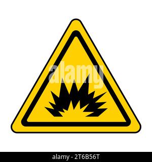 Segnale di avvertenza avvertenza esplosione, segnale triangolare di esplosione che indica le operazioni di brillamento Illustrazione Vettoriale
