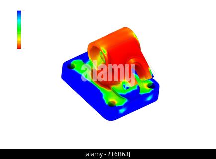 analisi fem. Il metodo degli elementi finiti (FEM) è un metodo per la risoluzione numerica delle equazioni differenziali derivanti dal modello ingegneristico e matematico Foto Stock