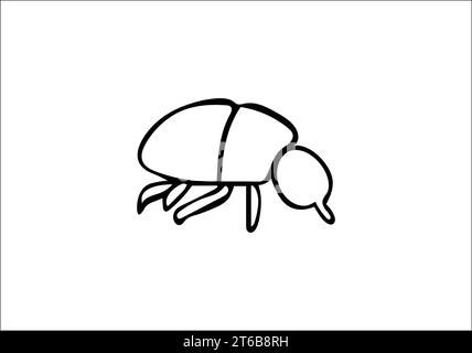 Biscuit Beetle, icona dallo stile minimalista, disegno illustrativo Illustrazione Vettoriale