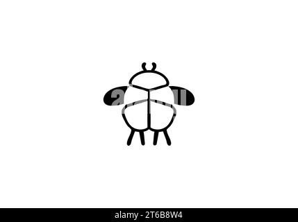 Biscuit Beetle, icona dallo stile minimalista, disegno illustrativo Illustrazione Vettoriale