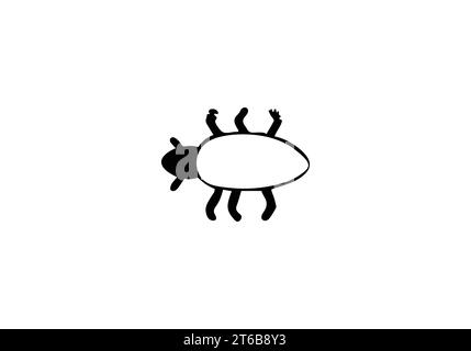 Biscuit Beetle, icona dallo stile minimalista, disegno illustrativo Illustrazione Vettoriale