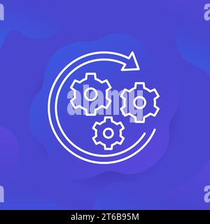 icona linea ciclo prodotto o iterazione, vettore Illustrazione Vettoriale