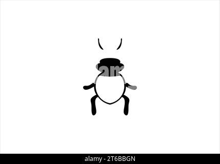 Biscuit Beetle, icona dallo stile minimalista, disegno illustrativo Illustrazione Vettoriale