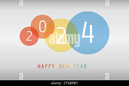 Auguri - semplice carta colorata per Capodanno, copertina o modello di design con numeri - 2024 Illustrazione Vettoriale