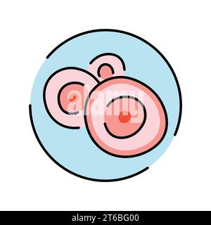 Icona linea colore celle. Organizzazione nell'organismo. Elemento isolato vettore. Tratto modificabile. Illustrazione Vettoriale