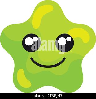 Emoji Vector a forma di stella allegra isolata Illustrazione Vettoriale