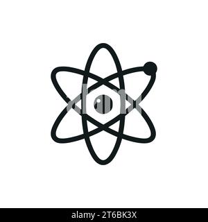 Atom semplice icona a linea sottile . Illustrazione vettoriale Illustrazione Vettoriale