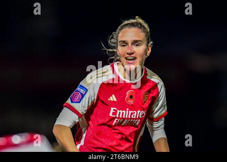 Borehamwood, Regno Unito. 9 novembre 2023. Vivianne Miedema (11 Arsenal) durante la partita di fa Women's Continental Tyres League Cup tra Arsenal e Bristol City al Meadow Park, Borehamwood giovedì 9 novembre 2023. (Foto: Kevin Hodgson | mi News) crediti: MI News & Sport /Alamy Live News Foto Stock